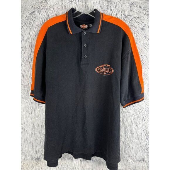 Harley Davidson Polo Shirt Mens  XL Combed Cotton Embroidered Baton Rouge Logo - Picture 1 of 8